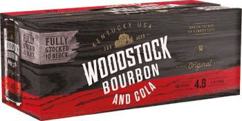 Picture of Woodstock & Cola 4.8% Premix Cans 375mL 10 Pack