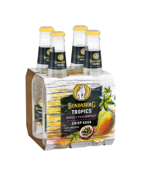 Picture of Bundaberg Tropics Mango & Passionfruit with Soda 4 x  330mL- 4 Pack