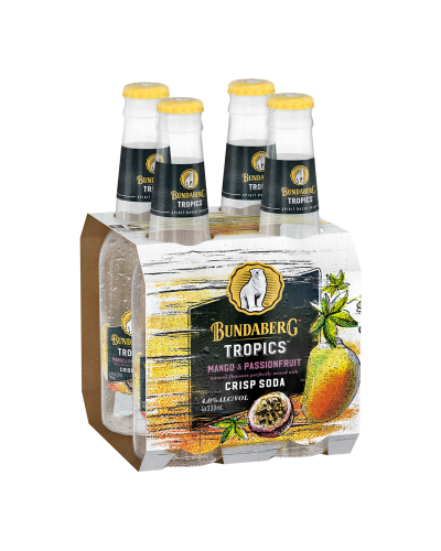 Picture of Bundaberg Tropics Mango & Passionfruit with Soda 4 x  330mL- 4 Pack