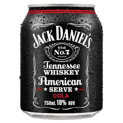 Picture of Jack Daniel's Black Old No. 7 Tennessee Whiskey American Serve & No Sugar Cola 10% 24 x 250ml Carton