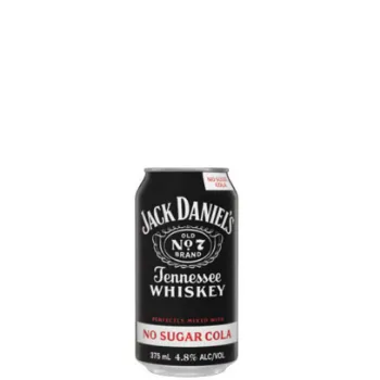 Picture of Jack Daniel's Black Old No. 7 Tennessee Whiskey & No Sugar Cola 4.8% 24 x 375ml Carton