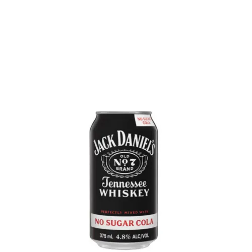 Picture of Jack Daniel's Black Old No. 7 Tennessee Whiskey & No Sugar Cola 4.8% 24 x 375ml Carton