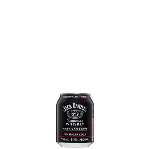 Picture of Jack Daniel's Black Old No. 7 Tennessee Whiskey American Serve & No Sugar Cola 10% 24 x 250ml Carton