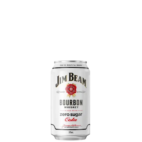 Picture of Jim Beam White Label Kentucky Bourbon & Zero Sugar Cola 4.8% 24 x 375ml