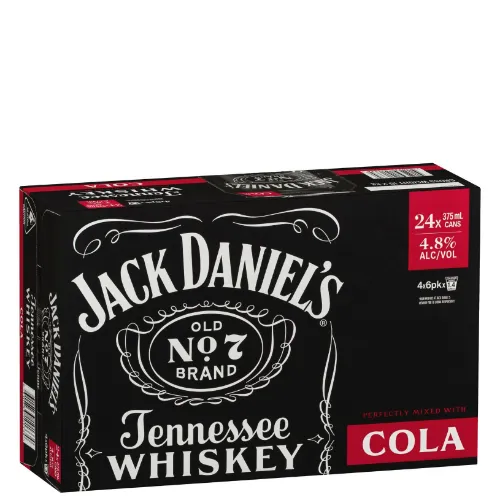 Picture of Jack Daniel's Black Old No. 7 Tennessee Whiskey & Cola 5% 24 x 375ml Carton