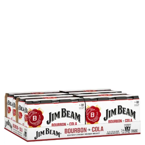 Picture of Jim Beam White Label Kentucky Straight Bourbon Whiskey & Cola 4.8% 24 x 330ml Carton