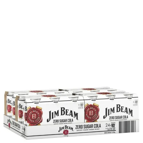 Picture of Jim Beam White Label Kentucky Bourbon & Zero Sugar Cola 4.8% 24 x 375ml