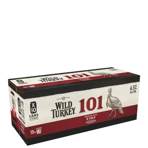 Picture of Wild Turkey 101 Bourbon & Cola Cans 10 Pack 375ml