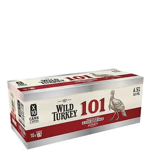 Picture of Wild Turkey 101 Bourbon and Zero Cola 10 Pack 375ml