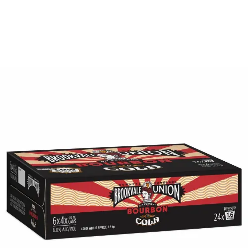 Picture of Brookvale Union Bourbon & Cola 6% 24 x 330ml Cans