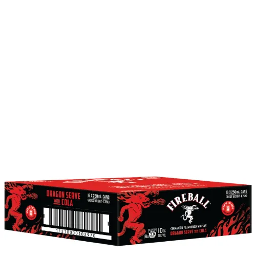 Picture of Fireball Cinnamon Flavoured Whisky "Dragon Serve" & Cola 10% 16 x 250ml Cans