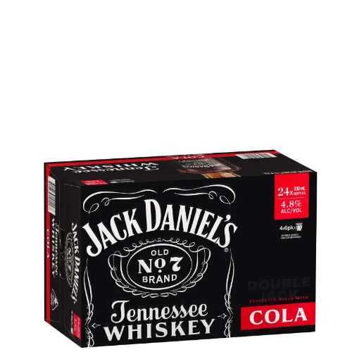 Picture of Jack Daniel's Black Old No. 7 Tennessee Whiskey & Cola 4.8% 24 x 330ml Bottles