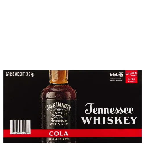 Picture of Jack Daniel's Black Old No. 7 Tennessee Whiskey & Cola 4.8% 24 x 330ml Bottles