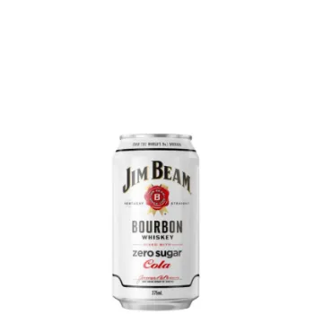 Picture of Jim Beam White Label Bourbon Whiskey & Zero Sugar Cola 4.8% 24 x 375ml